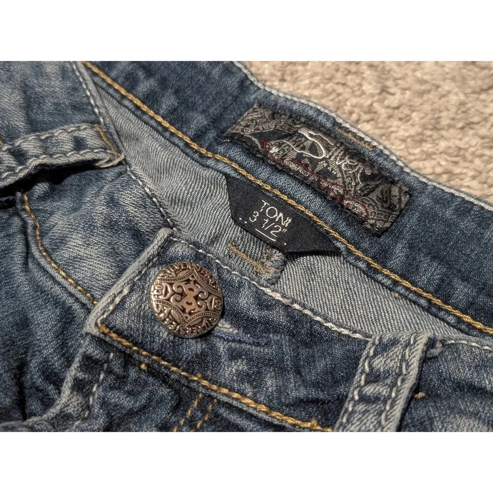 Silver Jeans Co Shorts Womens 31 Blue Toni Mid Rise Cuffed Raw Hem Denim Western